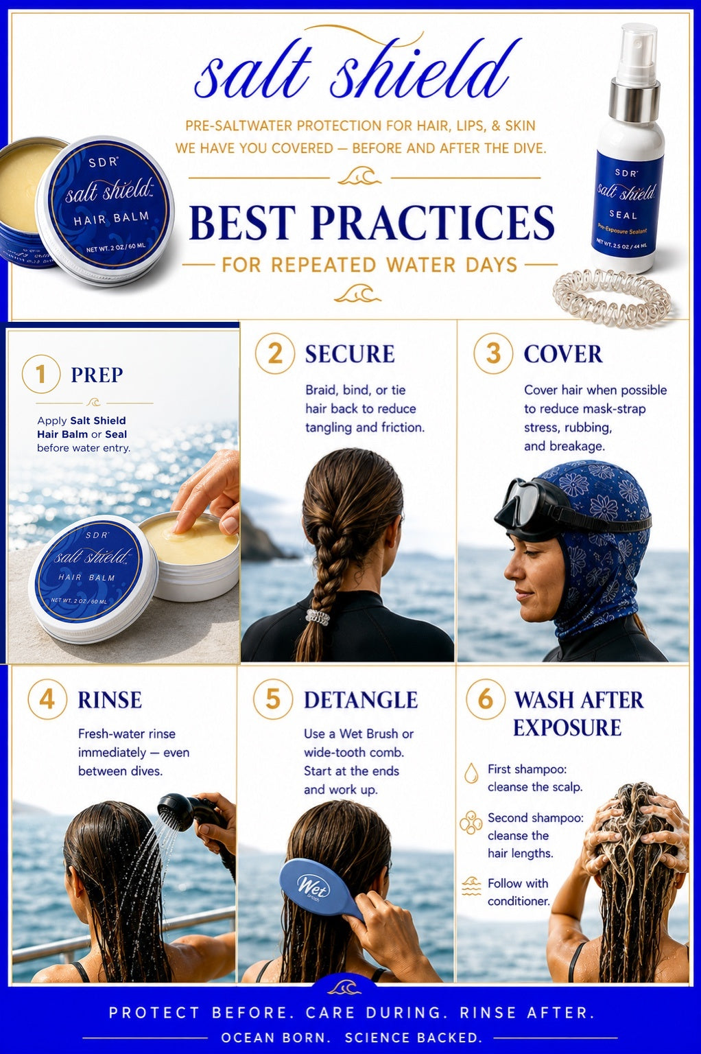 How to Protect Hair from Saltwater Before Diving, Surfing, Swimming, and Beach Days: Best Practices