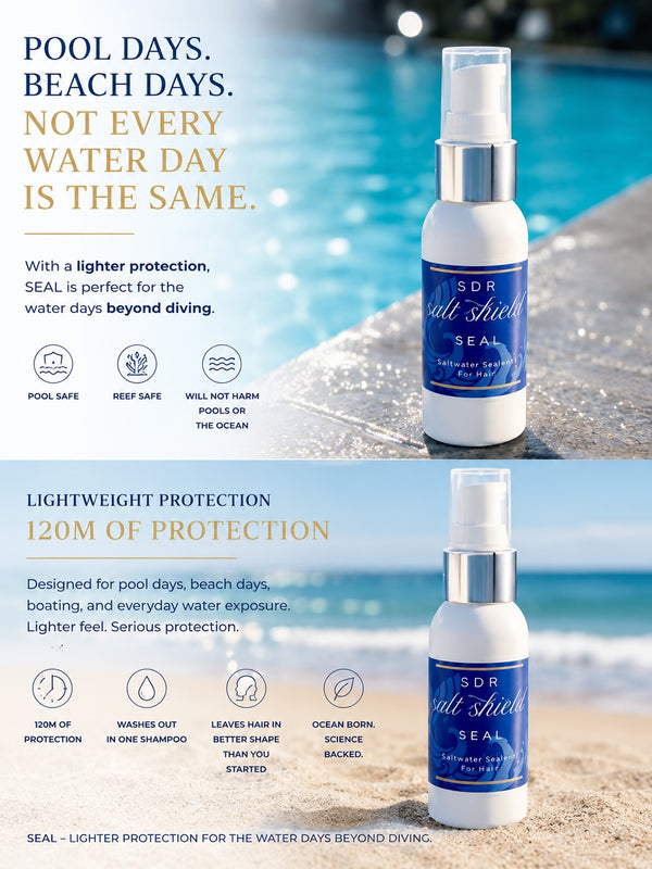 SALT SHIELD SEAL Pool and Ocean Hair Oil Protectant